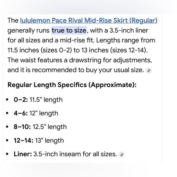 Lululemon Pace Rival Mid-Rise Black
Skirt, Size 8 - Picture 13 of 13